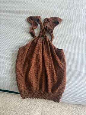Brown Textured Halter Tank Camisole - Women's Free People
